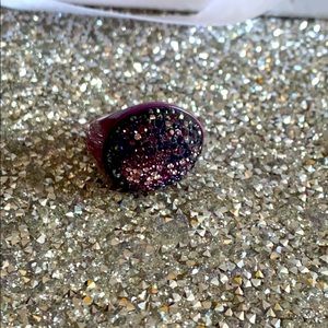 Beautiful Swarovski purple gem encrusted ring